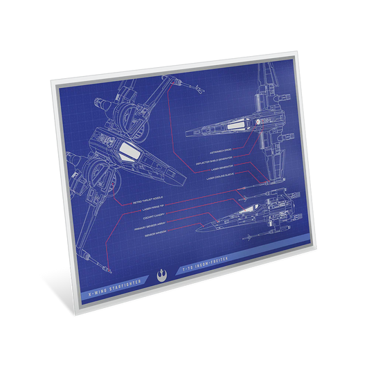 Star Wars Blueprint Series - 6 X-Wing Blueprint 1oz Silver Foil