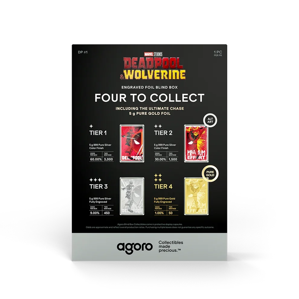 Deadpool Blindbox 5g Silver Foil With Gold Chase
