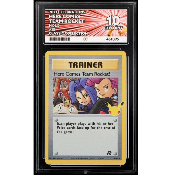 2021 Pokemon Celebrations Here Comes Team Rocket! 15/82 ACE 10 Gem Mint Preowned