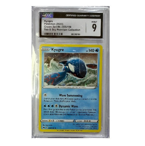 2023 Pokemon Crown Zenith Kyogre 036/159 CGC Mint 9 Preowned