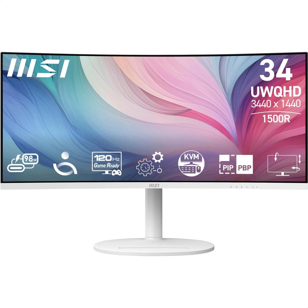 MSI Modern MD342CQPW 34" UWQHD Curved Monitor Grade A Preowned Collection Only