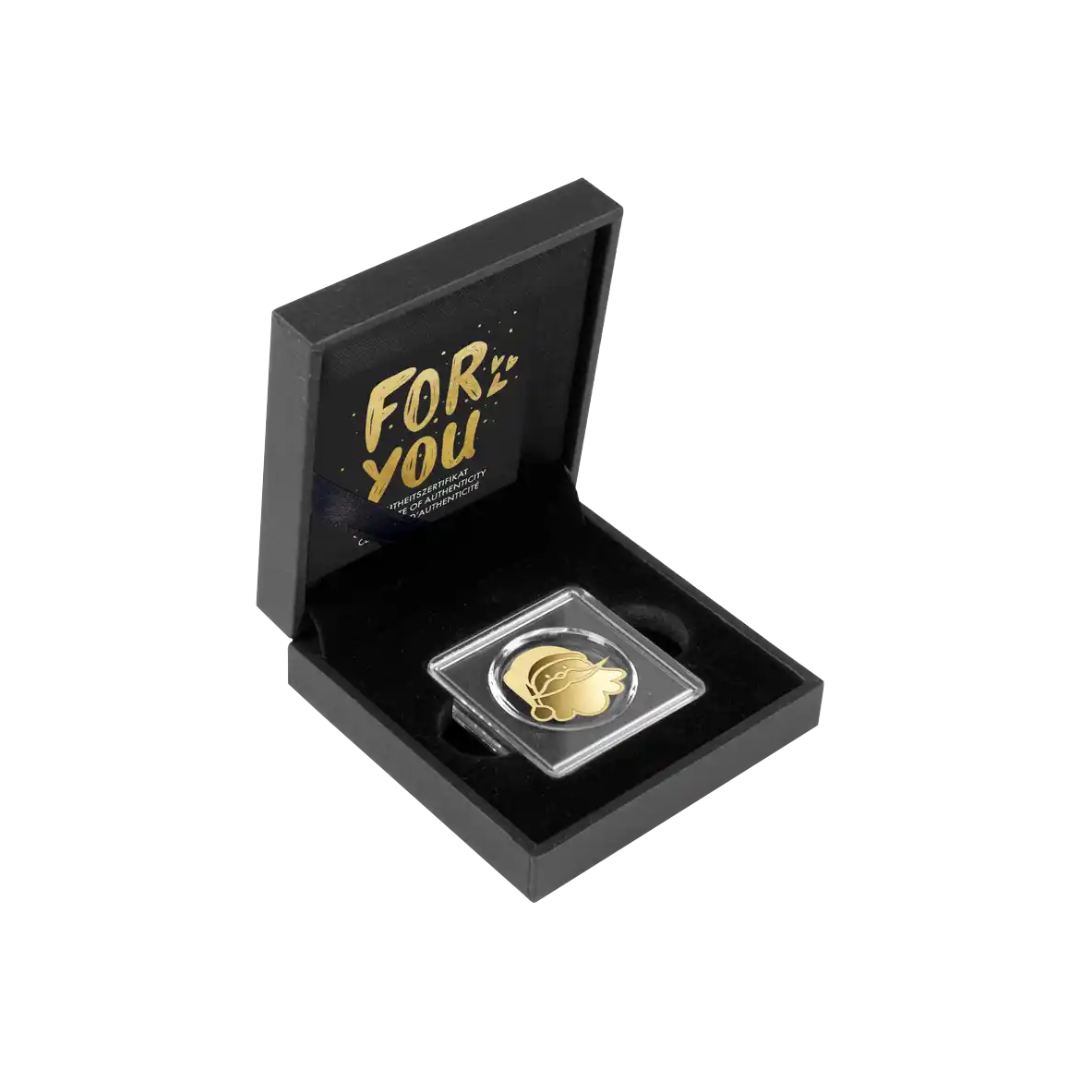 Santa in Gift Box - Gold Gift