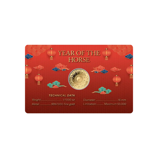 Year of the Horse Gold Card - Gold Gift