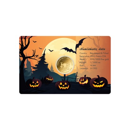 Halloween Coin Card 999/1000 1/1000oz - Gold Gift