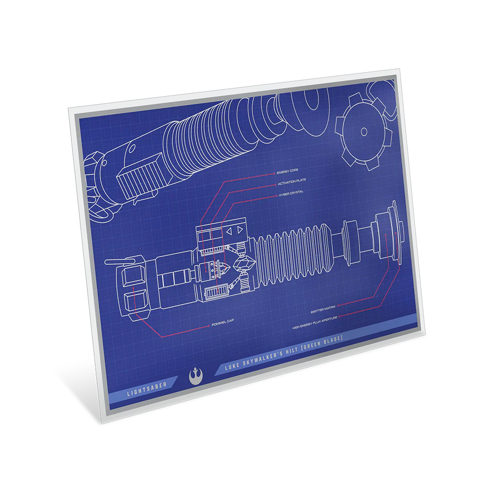 Star Wars Blueprint Series -4. Luke Skywalker's Lightsaber 1oz Silver Foil