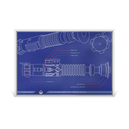 Star Wars Blueprint Series -4. Luke Skywalker's Lightsaber 1oz Silver Foil