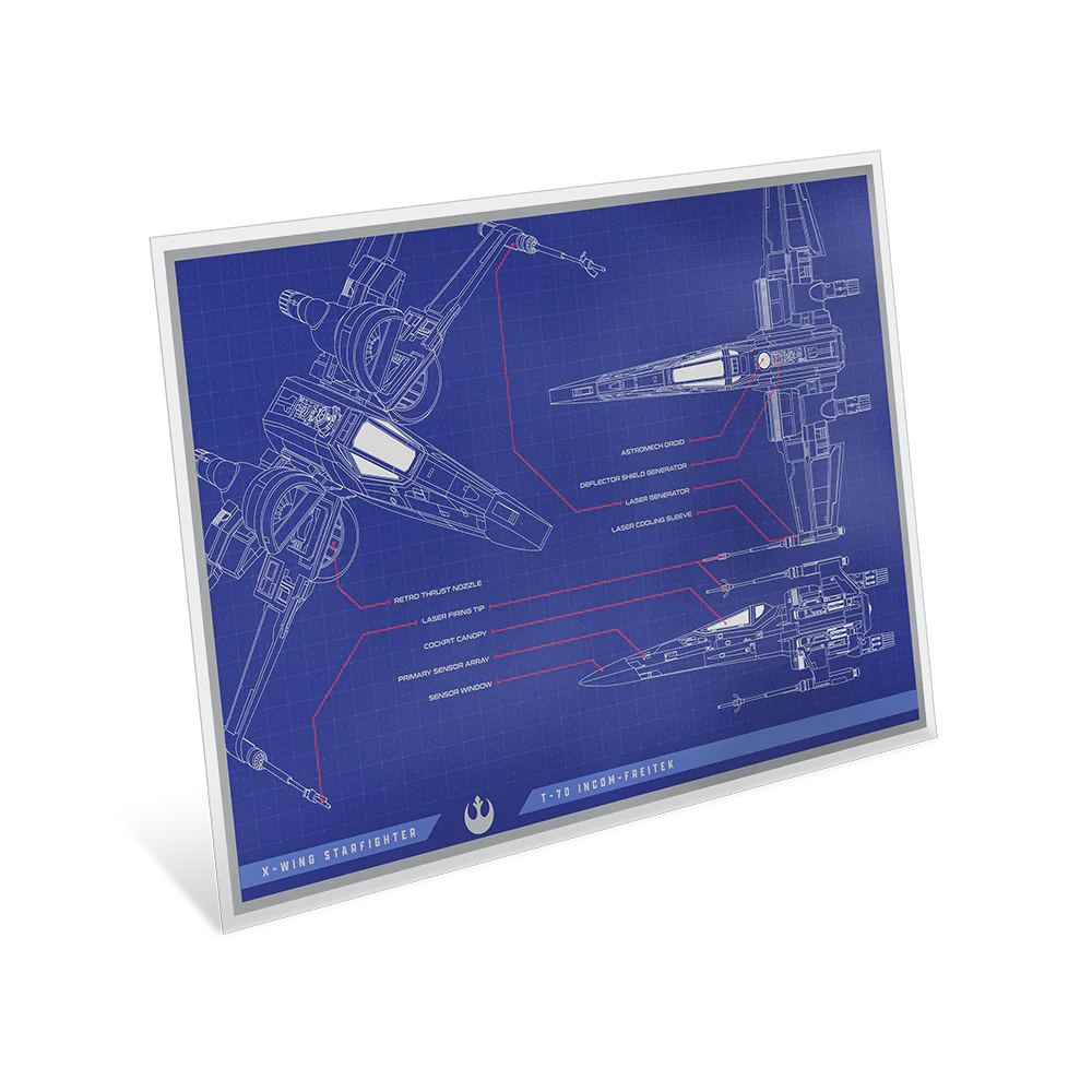 Star Wars Blueprint Series - 6 X-Wing Blueprint 1oz Silver Foil