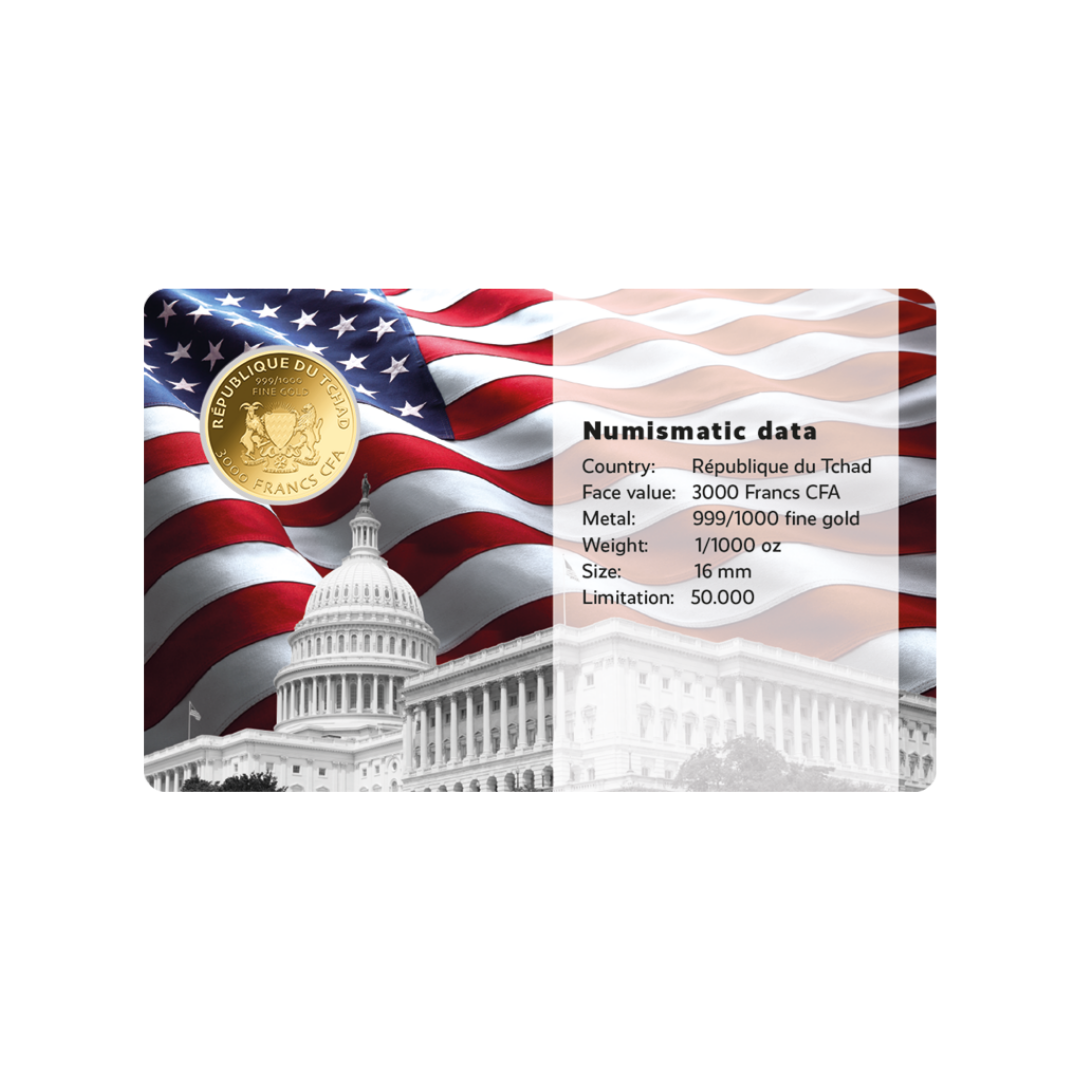 Donald Trump Coin Card 999/1000 1/1000oz - Gold Gift