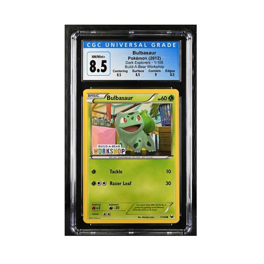 2012 Pokemon Build A Bear Work Shop Bulbasaur 1/108 CGC Near Mint + 8.5 Preowned