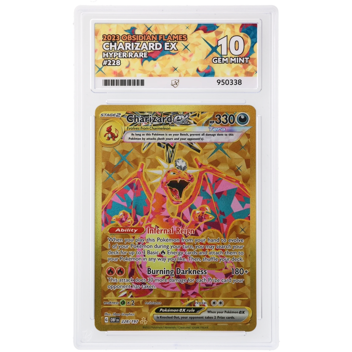 2023 Obsidian Flames Charizad Ex Hyper Rare 228/197 ACE GEM Mint 10 Preowned