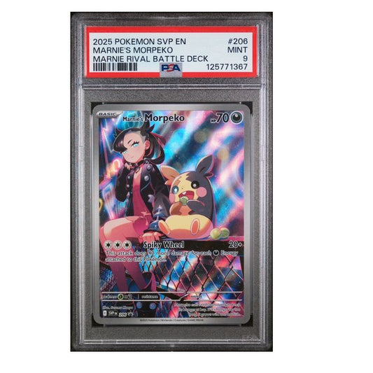 2025 Pokemon Marnie Rival Battle Deck Marnie's Morpeko 206 PSA Mint 9 Preowned