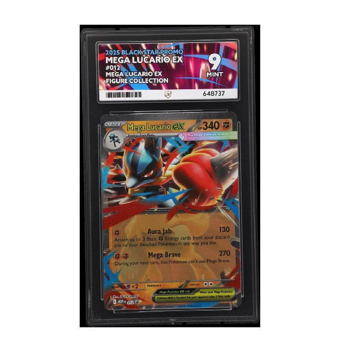 2025 Pokemon Black Star Promo Mega Lucario 012 ACE 9 Mint Preowned