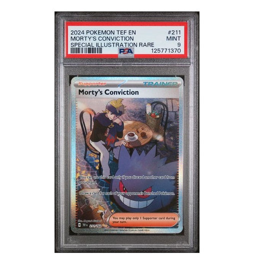 2024 Pokemon Temporal Forces Morty's Conviction 211/162 PSA Mint 9 Preowned