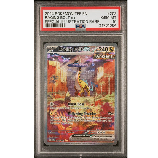 2024 Pokemon Temporal Forces Raging Bolt 208/162 PSA Gem Mint 10 Preowned