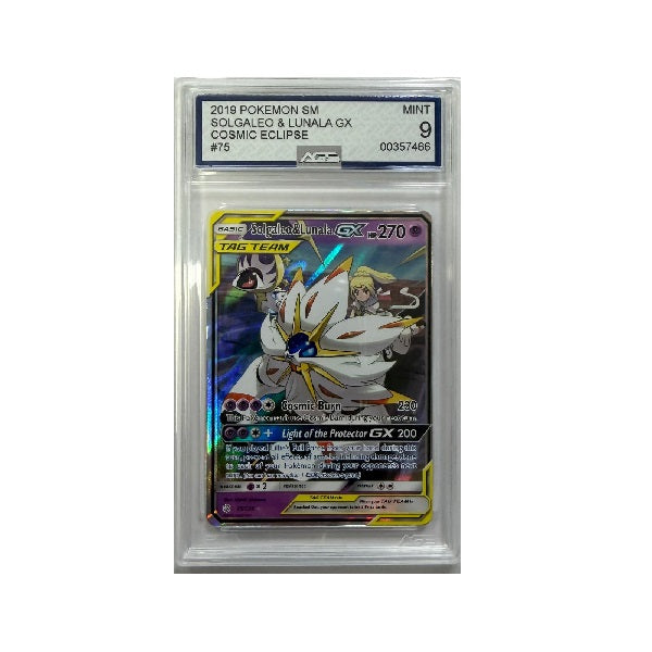 2019 Pokemon Cosmic Eclipse Solgaleo & Lunala 75/236 AGS Mint 9 Preowned