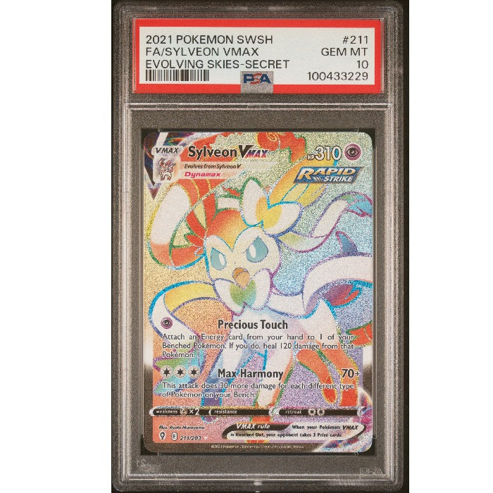 2021 Pokemon Evolving Skies Sylveon Vmax 211/203 PSA Gem Mint 10 Preowned