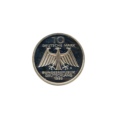 10 Deutsche Mark William Conrad Röntgen Silver Coin Approx 15.5g Preowned