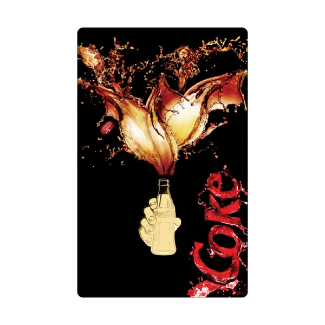 Coca-Cola Pop Art Sparkling Bottle Gold Card - Gold Gift
