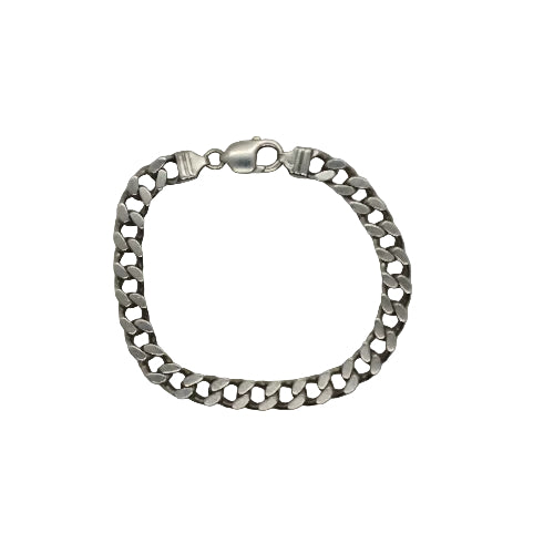 925 Silver Curb Bracelet 9" 34.4G Preowned