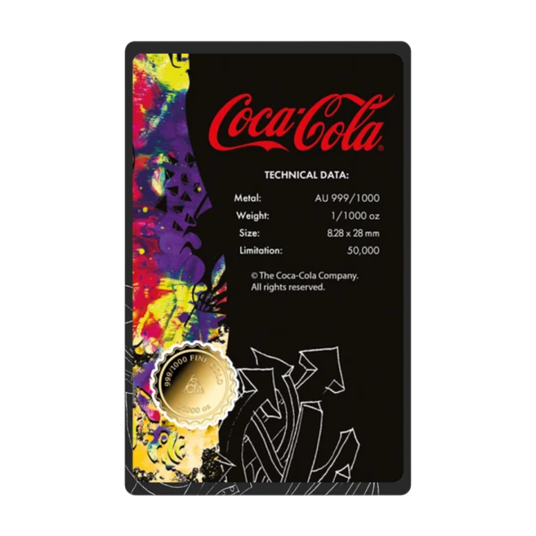 Coca-Cola Pop Art Bottle Cap Goldcard - Gold Gift