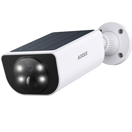 Aoqee 3MP 2K Wire Free Solar Powered Security Camera Grade A Preowned