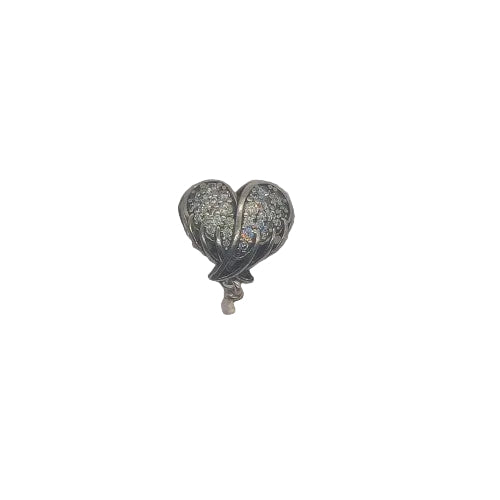 Pandora Sparkling Angel Wings & Heart .925 Silver Charm Preowned