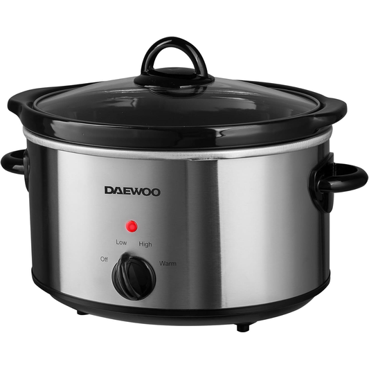Daewoo SDA1364 Stainless Steel Slow Cooker 3.5L Capacity Grade A Preowned