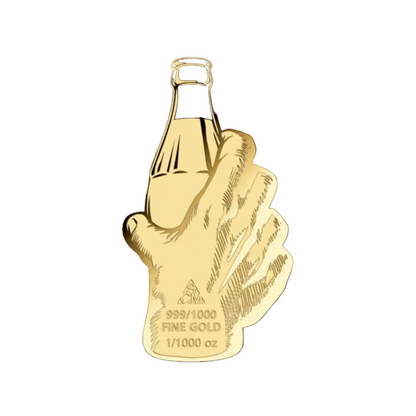 Coca-Cola Pop Art Sparkling Bottle Gold Card - Gold Gift