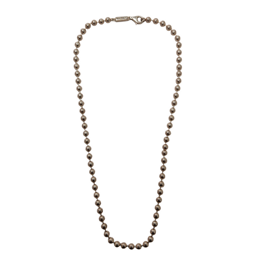 925 Old Florence Silver Bead Necklace Approx 28.9g Preowned