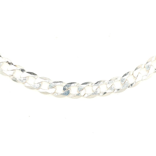 925 Silver Curb Bracelet 7" 10.6g Preowned
