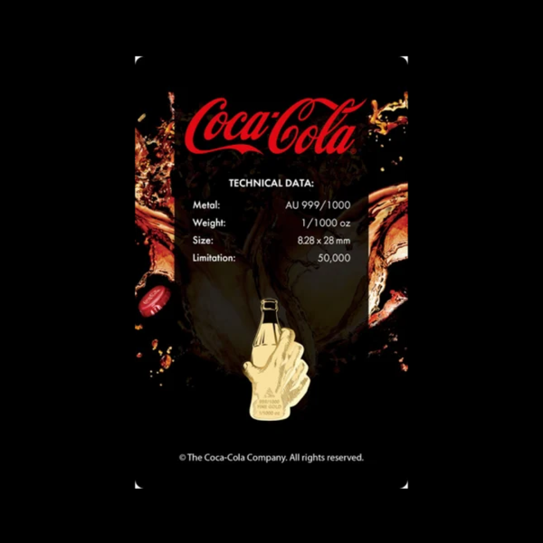 Coca-Cola Pop Art Sparkling Bottle Gold Card - Gold Gift