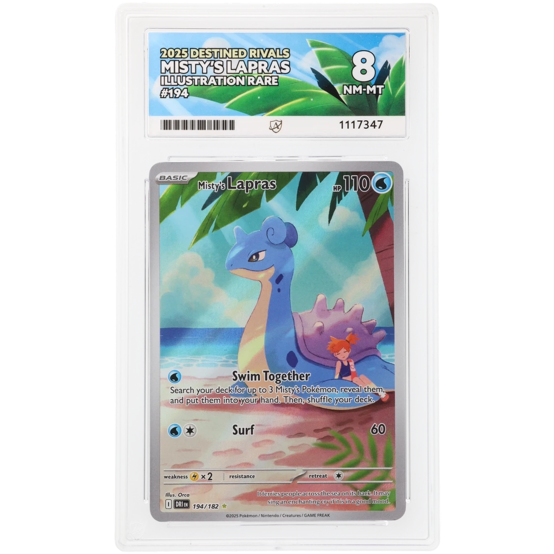 2025 Pokemon Destined Rivals Misty's Lapras IR 194/182 Ace 8 NM-MT Preowned