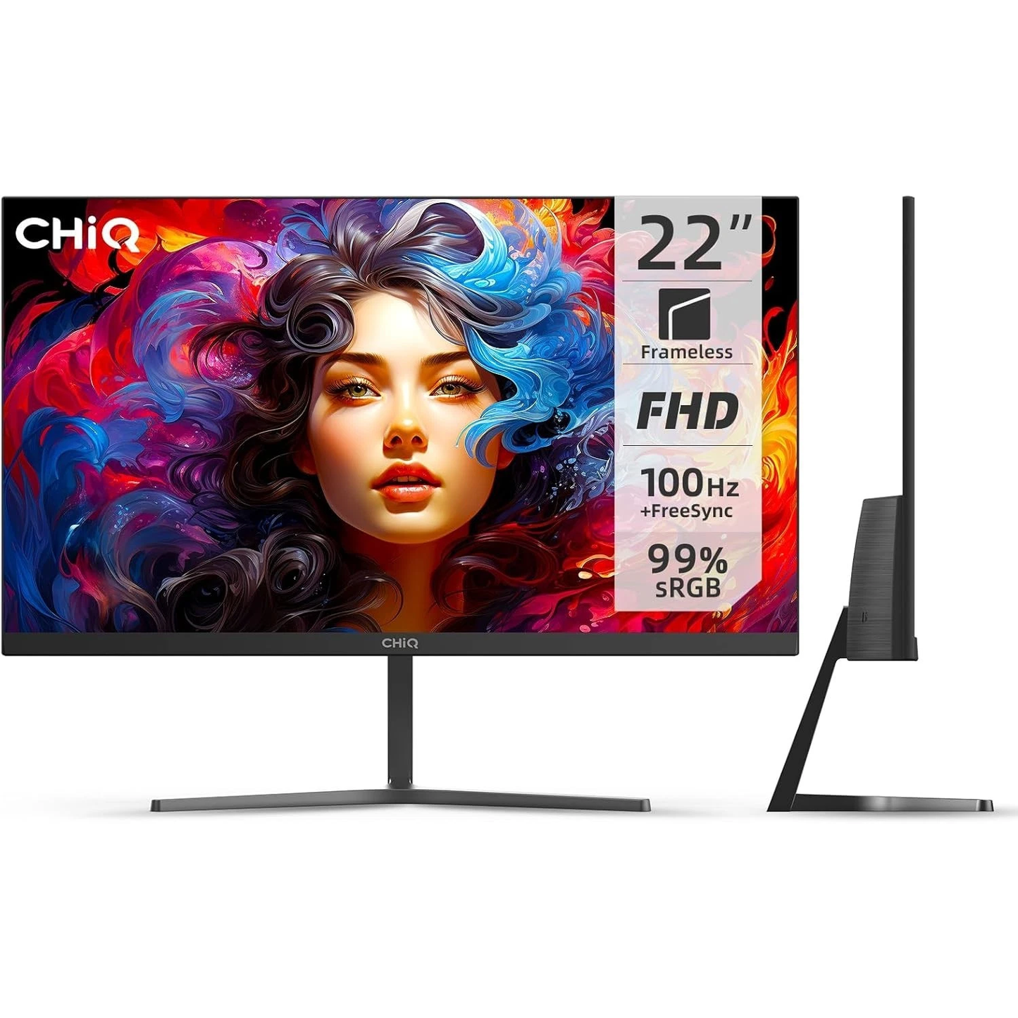 Chiq 22F650 22" FHD 100Hz Ultra Slim LED Monitor Grade B Preowned Collection Only