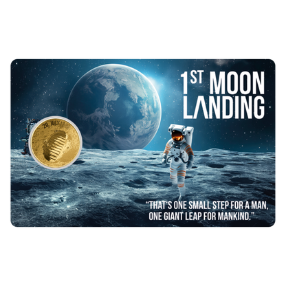Moon Landing Coin Card 999/1000 1/1000oz - Gold Gift