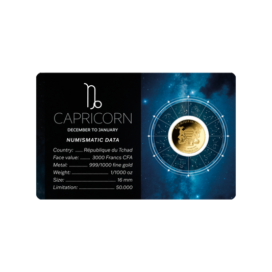 Zodiac Capricorn Coin Card - Gold Gift