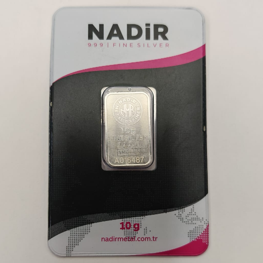 Nadir 10g Fine Silver 999.0 Bar Preowned