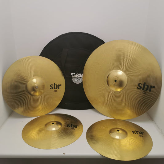 Sabian SBR Cymbal Package Including Ride Crash Hats and Gig Bag Grade B Preowned Collection Only