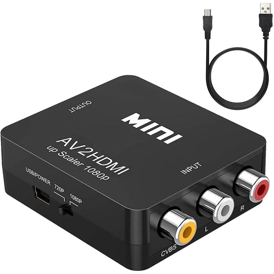 Ozvavzk AV to HDMI Converter Upscaler Video Audio Converter Grade A Preowned