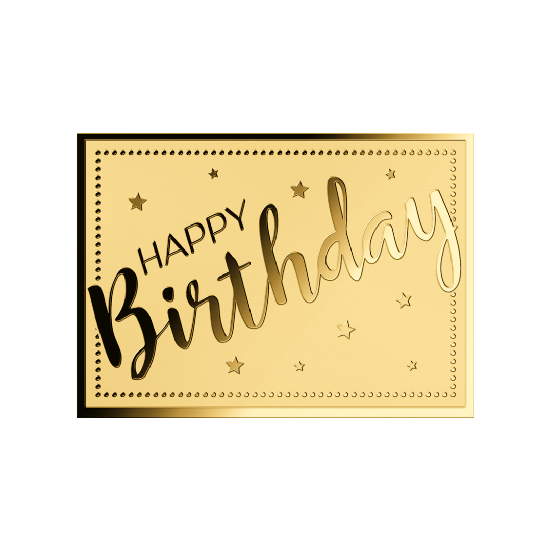 Happy Birthday Coin Card 999/1000 1/1000oz - Gold Gift