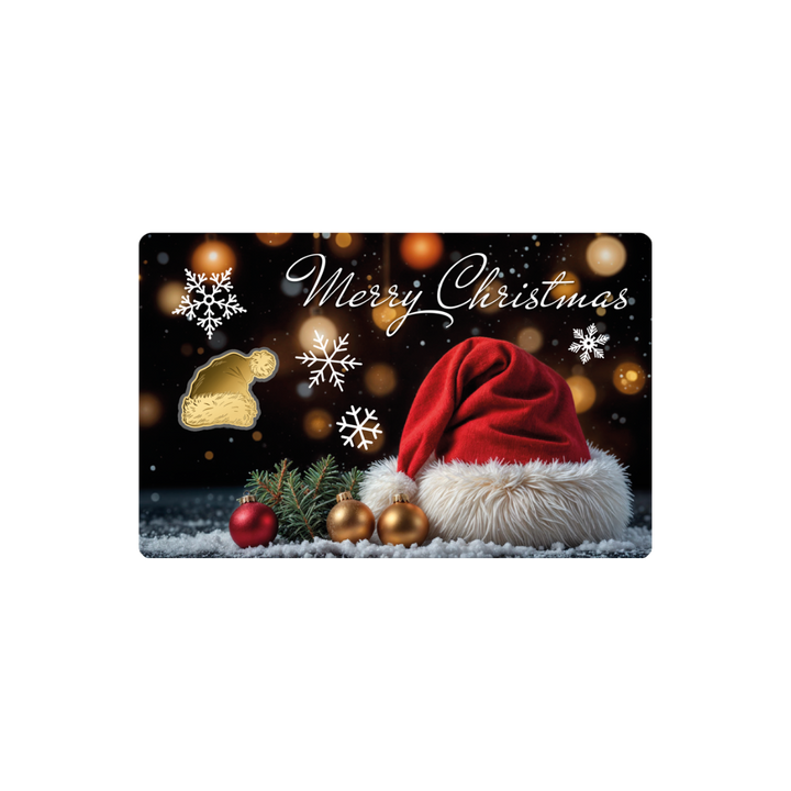 Santa Hat Coin Card - Gold Gift