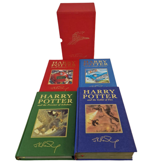 Bloomsbury - Harry Potter Deluxe Gold Signature Edition 4 Book Box Set Preowned