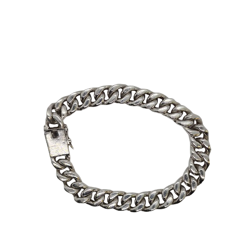 925 Silver Curb Bracelet 53.2G 8.5" Preowned