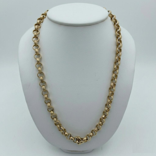 9ct Gold Belcher Chain 25" Approx 63.5g Preowned