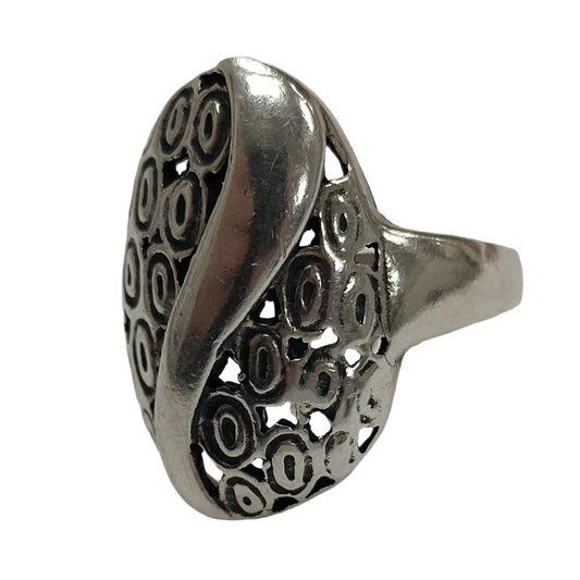 925 Silver Ellipse Ring 7.5g Preowned