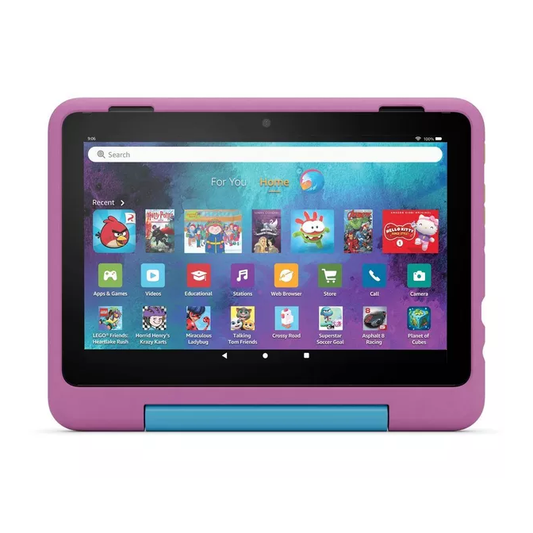 Amazon Fire HD 8 Kids Pro 32GB 8" Jungle Cat Case Wi-Fi Grade A Preowned