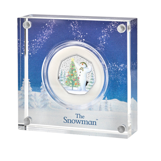 2024 The Snowman UK 50p Silver Proof Colour Coin Peowned
