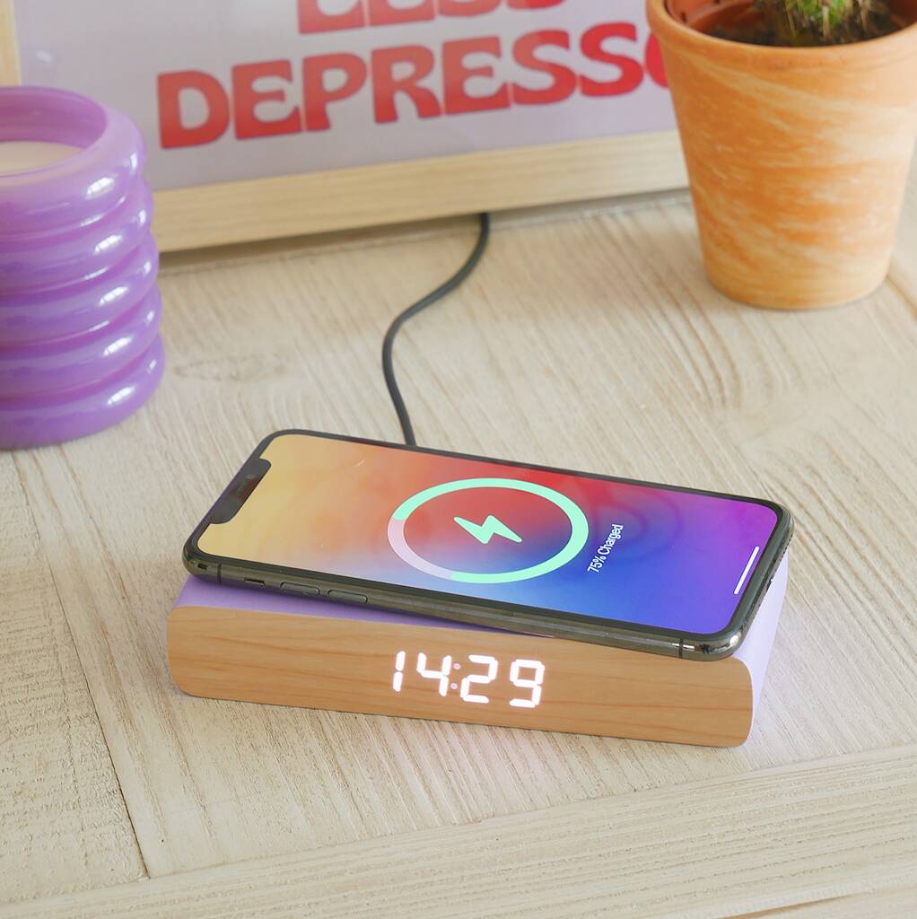 Steepletone RISE CHARGE Wireless Charger and Bedside Alarm Clock