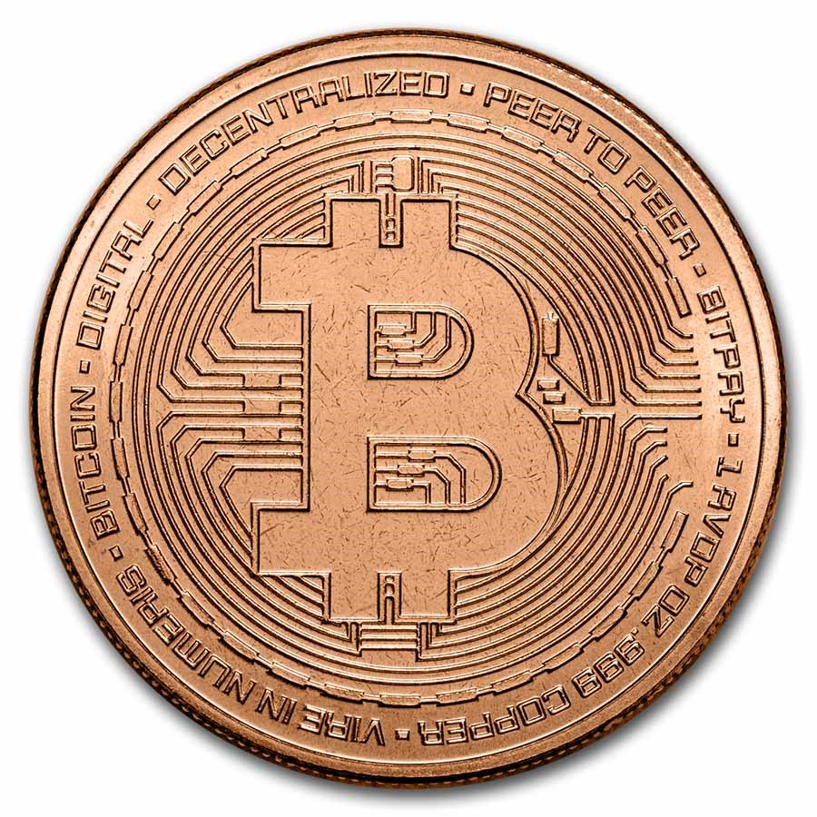 1 oz Copper Round - Bitcoin (247916)