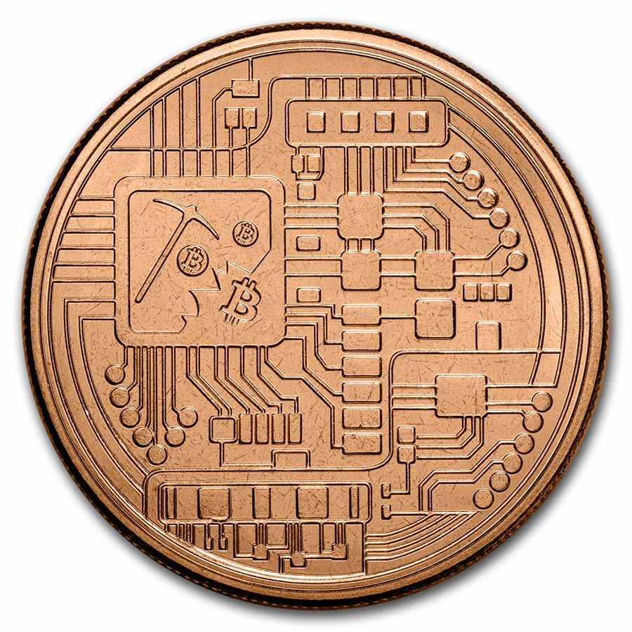 1 oz Copper Round - Bitcoin (247916)