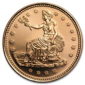 1 oz Copper Round Trade Dollar